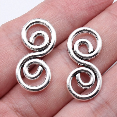 20个/包 26x13mm 古银色锌合金材质 螺旋旋涡连接件 ABD-C16480