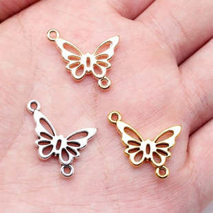 ABD 20个 多色DIY饰品配件蝴蝶连接件吊坠 20x17mm C14862 包