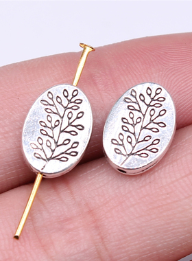 10个/包 14x10mm 多色 锌合金 树枝花纹小孔珠 ABD-C15148