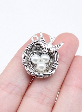 5个/包 24x25mm 多色DIY手作材料 鸟窝吊坠 ABD-C15613