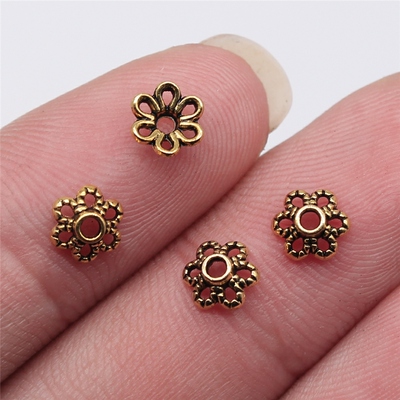 100个/包 5x5mm 多色锌合金材质 DIY饰品配件花托 ABD-C13029