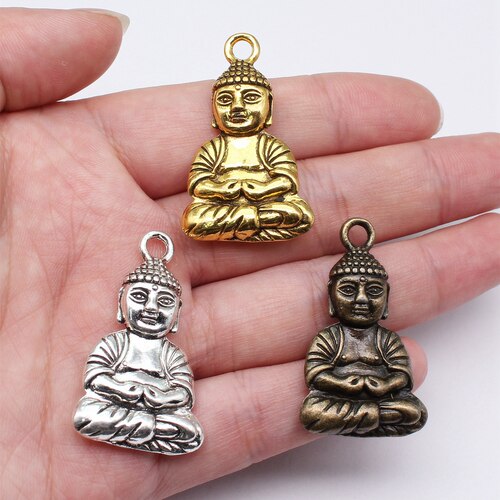 2个/包 39x23mm 多色DIY饰品配件 佛像吊坠 ABD-C10460