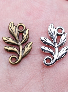 20个/包 10x15mm 多色DIY饰品配件树叶连接件 ABD-C13696