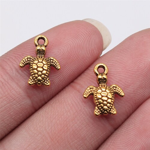 20个/包 10x13mm 多色复古饰品配件DIY 海龟吊坠 ABD-C13571