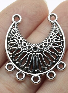 4个/包 31x26mm 多色锌合金材质 半月 耳环连接件 ABD-C13038