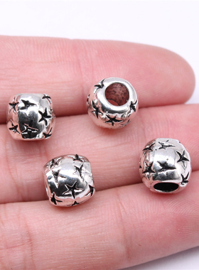 10个/包 10x10x10mm 多色锌合金材质 大孔珠 ABD-C14819