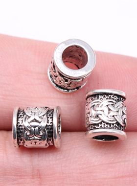 20个/包 9x9x8mm 古银色锌合金 DIY配件手工 大孔珠 ABD-C14808