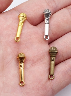 10个/包 25x7mm 多色DIY饰品配件 话筒吊坠 ABD-C10324