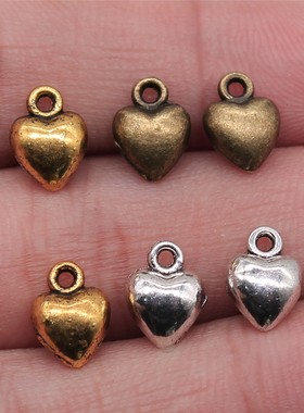 20个/包 9x7x4mm 多色锌合金材质 桃心吊坠 ABD-C10127