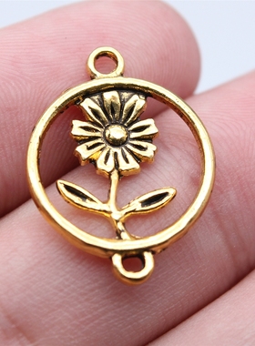 20个/包 18x24mm 多色锌合金材质 雏菊圆环连接件 ABD-C15998