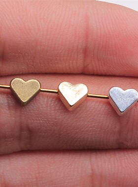 20个/包 6x7mm 多色锌合金材质 DIY饰品配件 爱心珠子 ABD-C11185