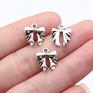 20个/包13x12mm古银色DIY饰品配件蝴蝶结吊坠
