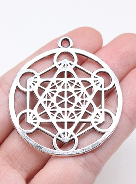 5个/包 45x40mm 古银色 手作配件 梅塔特隆立方体吊坠 ABD-C15876