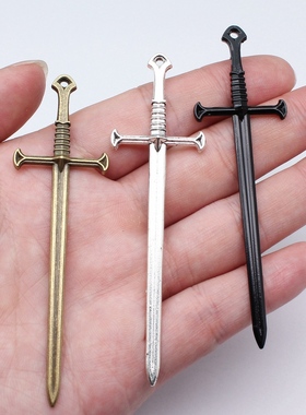 10个/包 25x87mm 哥特风COSPLAY二次元长剑吊坠 ABD-C16204