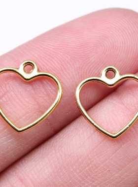 40个/包 14x13mm 多色DIY饰品配件镂空爱心边框吊坠 ABD-C14471