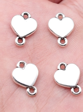 20个/包 9x12mm 多色 锌合金材质 爱心连接件 ABD-C16458