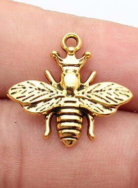 10个/包 25x24mm 多色 DIY饰品配件皇冠蜜蜂吊坠