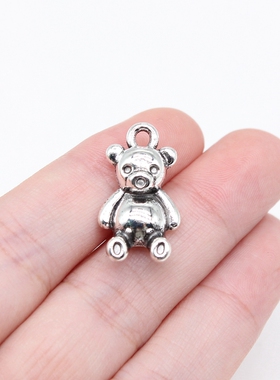 5个/包 23x13mm 古银色锌合金材质 小熊吊坠 ABD-C15702