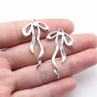 10个/包 39x21mm DIY饰品配件蝴蝶结领结复古合金手链项链挂件