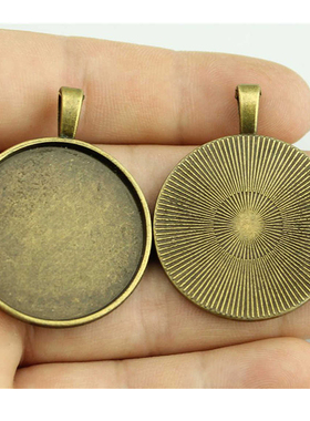 5个/包 内入30mm 古青铜色锌合金 DIY饰品配件圆形底托F-C10066