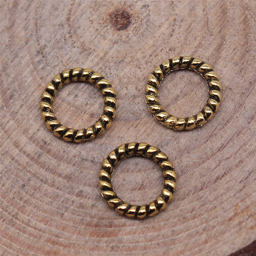 40个/包 8x8mm 多色锌合金材质diy饰品配件圆环吊坠