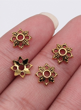 50个/包 9x9mm 多色锌合金材质 DIY饰品配件花托 ABD-C13752