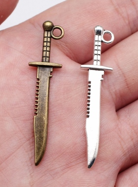 10个 43x10mm 多色DIY饰品配件 武士刀 匕首吊坠 ABD-C10978