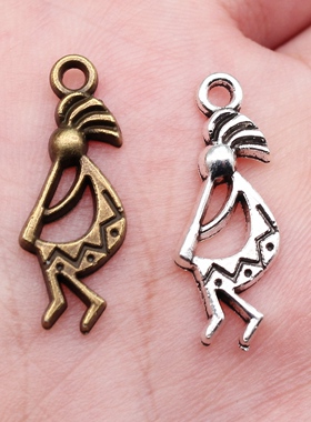 20个/包 24x9mm 多色 印第安生育神科科佩利吊坠 ABD-C10046