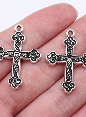 10个/包 31x23mm 多色锌合金材质 十字架吊坠 ABD-C16561