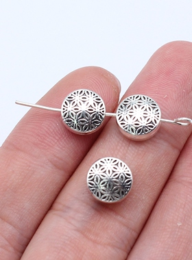 20个/包 9x9x5mm 多色锌合金材质 花朵圆形小孔珠 ABD-C16126