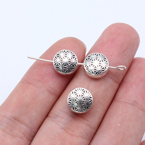 20个/包 9x9x5mm 多色锌合金材质 花朵圆形小孔珠 ABD-C16126