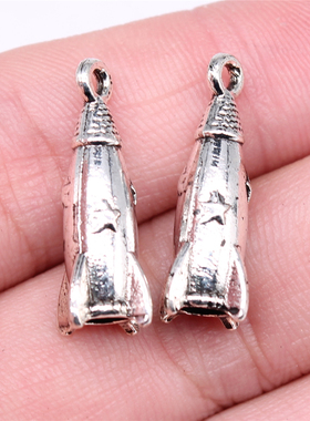 10个/包 24x9x9mm 古银色复古DIY饰品配件 火箭吊坠 ABD-C11798