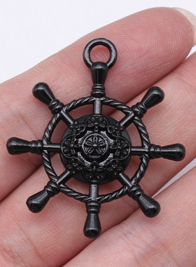 4个/包 40x35mm 多色锌合金材质 方向舵吊坠 ABD-C11535