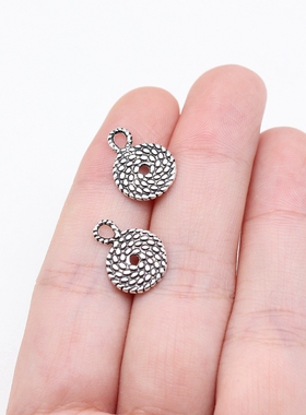 40个/包 15x11mm 古银色锌合金材质 绳子吊坠 ABD-C15623
