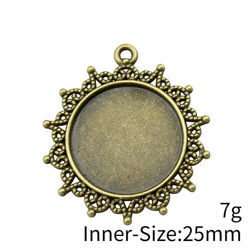 3个/包 内入25mm 古青铜色锌合金材质 圆形底托 F-C10230