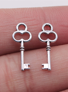 40个/包 7x17mm 古银色锌合金 DIY饰品配件 钥匙吊坠 ABD-C13564