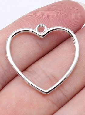 20个/包 25x25mm 多色 白K色锌合金 镂空爱心吊坠 ABD-C15173