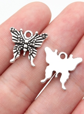 20个/包17x15mm古银色DIY饰品配件蝴蝶吊坠