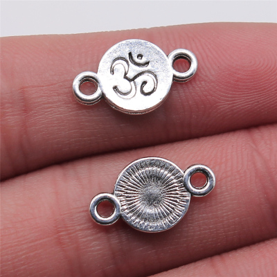 10个/包 10x17mm 古银色锌合金材质 OM圆形连接件 ABD-C13600