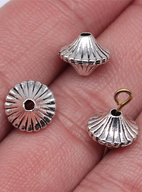 10个/包 10x10mm 多色 饰品配件 双面锥形小孔珠隔位珠 珠子