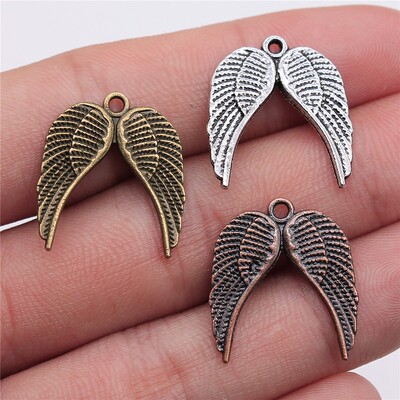 20个/包 21x19mm 多色锌合金材质 双翅膀吊坠 ABD-C10647