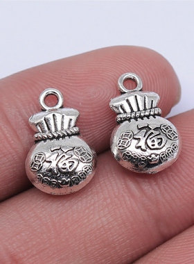 10个/包 10x15mm 古青铜色古银色锌合金材质 福袋吊坠 ABD-C14543