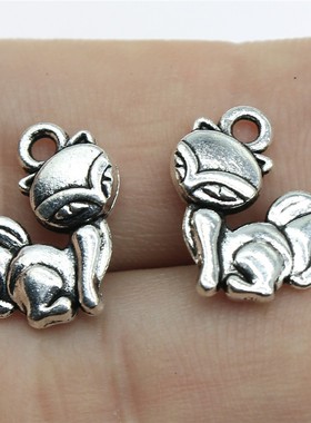 20个/包 15x14mm 古银色 DIY饰品配件 小狐狸吊坠 ABD-C12043