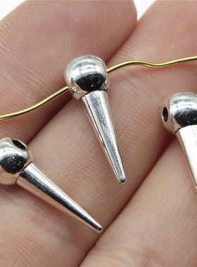10个/包 21x7x7mm 多色 DIY饰品配件 尖锥子 锥形珠子