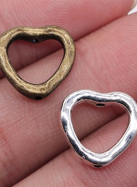 20个/包 13x14mm 多色DIY饰品配件 桃心 小孔珠子 ABD-C10465