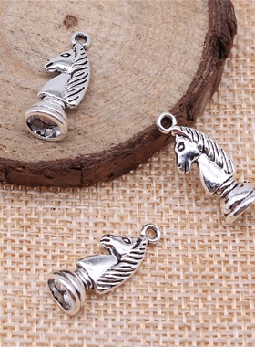 12个/包 20x8mm DIY饰品配件 国际象棋 马吊坠 B11677-A11391