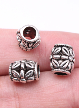 10个/包 11x11x9mm 古银色锌合金材质 大孔珠 ABD-C14814