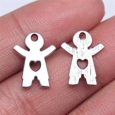 10个/包 16x12mm 古银色 DIY饰品配件 小男孩吊坠 ABD-C12647