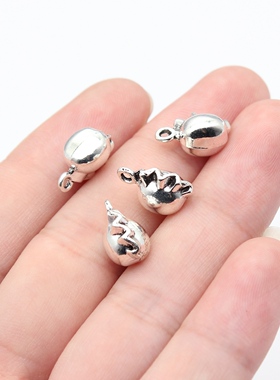 10个/包13x8mm古银色DIY饰品配件3D立体饺子吊坠