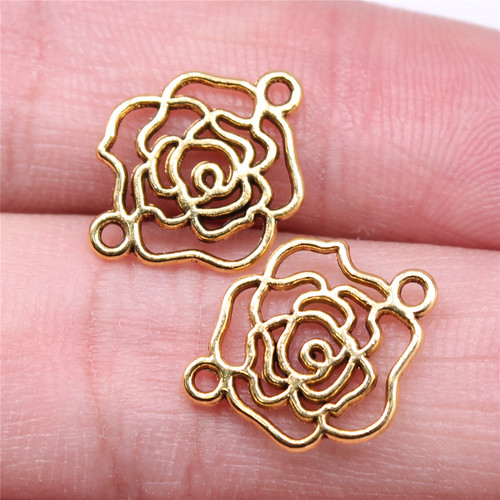 20个/包 17x14mm 多色DIY饰品配件镂空花朵连接件 ABD-C14408